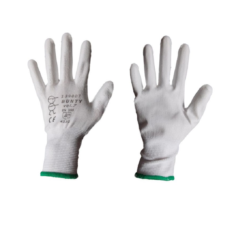 BUNTY WHITE bezešvé povrstvené ochranné rukavice - foto 1