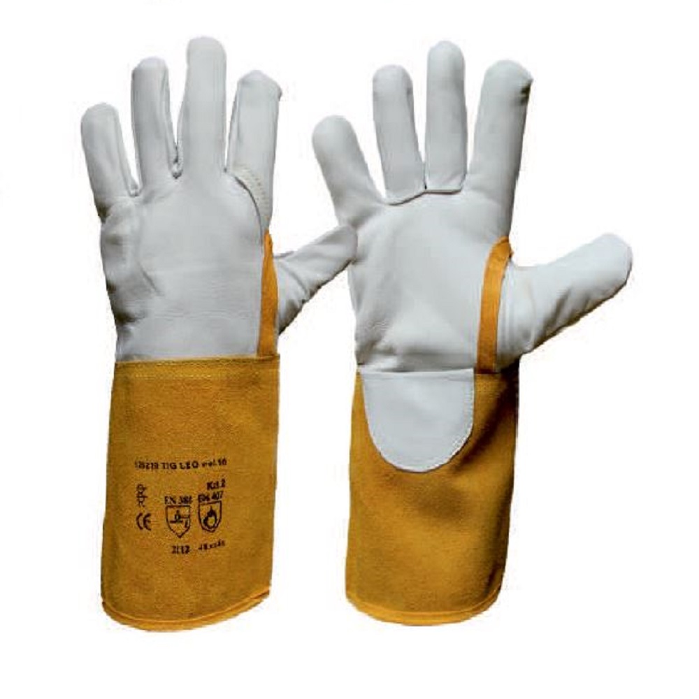 TIG LEO teploodolné rukavice velikost 8-11 z bílé lícové kozinky - foto 1