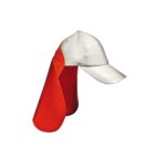 Čepice/kšiltovka pro svářeče z přírodní kůže, červenobílé barvy - foto 1